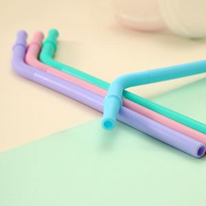 Biodegradable Eco Friendly Bar Accessories Organic Natural Wholesale Customized Logo Color <b>Reusable</b> Silicone Drinking <b>Straws</b> - Product Image 3