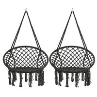 Hamac de jardin rond en coton, chaise suspendue pliante en macramé avec macramé