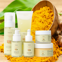 Lot de 50 Pièces Personnalisées Marque Privée Végétalienne Bio Soin Visage Hydratant Vitamine C Curcuma Ensemble Soins de la Peau