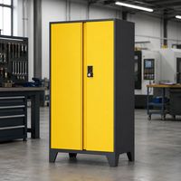 Armario de Almacenamiento Industrial de Acero de 2 Puertas con Cerradura Digital de Teclado, Patas Cónicas, Embalaje Plano para Almacenamiento de Equipos en Garajes y Talleres
