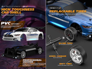 Xe điều khiển từ xa mini <span class=keywords><strong>drift</strong></span> tốc độ cao 2.4GHz tỷ lệ 1:24, xoay 360 độ dành cho trẻ em - Product Image 4