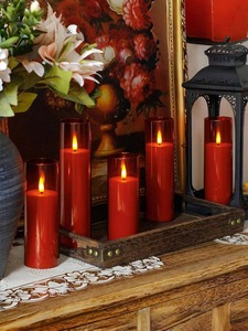 Juego de 5 Velas sin Llama con Control Remoto a Pilas y Temporizador de 2/4/6/8 Horas Velas LED de pilar de plexiglás - Product Image 5
