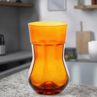 Verre à whisky en forme de sablier couleur ambre 480 ml – Gobelet écologique et alimentaire au design moderne pour les amateurs de bière