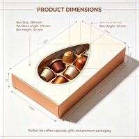 Boîte cadeau en papier pour capsules de café en forme de goutte d'eau, emballage personnalisé pour capsules de café