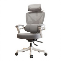 Chaise de bureau ergonomique, chaise d'ordinateur, chaise de jeu, soutien lombaire, pivotante, en maille, accoudoirs réglables en hauteur, moderne et minimaliste