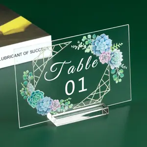 Acrílico transparente Tarjeta de nombre de invitado de boda Restaurante Cumpleaños Evento Fiesta Tarjeta de mesa Acrílico en blanco DIY Asiento de mesa Signo