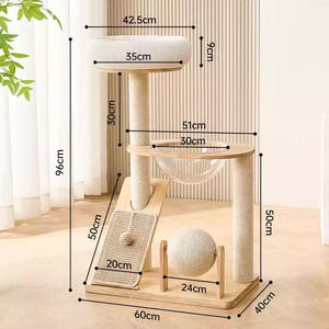 Solid Wood <b>Cat</b> <b>Tree</b> Tower Scratcher Capsule & Scratch Resistance <b>Cat</b> Climbing Frame Sisal Material <b>Cat</b> House Container - Product Image 5