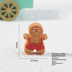 Móc khóa hình người bánh gừng dễ thương tự làm, trang trí hoạt hình bằng nhựa thân thiện với môi trường, phụ kiện cảnh quan tuyết cho trang trí Tết & Giáng sinh - Product Image 6