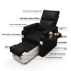 Fauteuil de spa pour les pieds, fauteuil de manucure et pédicure, fauteuil de pédicure multifonctionnel en cuir PU personnalisé avec dossier réglable pour salon de beauté - Product Image 3