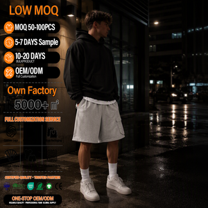 Pantalones Cortos de Verano Largos para Hombre, Personalizados, 100% Algodón, Holgados, Lisos, de Punto, Estilo Jogger, Casuales, de Peso Pesado - Product Image 1