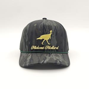 Casquette de baseball en polyester Oxford Dobby à 5 panneaux, motif camouflage, broderie personnalisée, fermeture arrière réglable, très vendue - Product Image 3