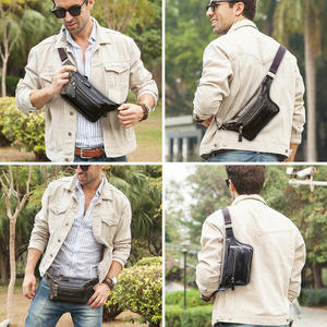 Sac <span class=keywords><strong>banane</strong></span> <span class=keywords><strong>en</strong></span> <span class=keywords><strong>cuir</strong></span> véritable pour hommes Boucle latérale <span class=keywords><strong>en</strong></span> métal Fermeture à glissière étanche Sac <span class=keywords><strong>banane</strong></span> de créateur pour les voyages <span class=keywords><strong>en</strong></span> plein air - Product Image 4