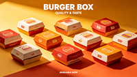 Boîte à burger jetable empilable, conteneur alimentaire multi-usages pour les frites, les snacks, les plats à emporter, vente en gros pour restaurants