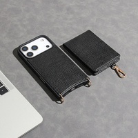 Étui de téléphone à bandoulière en cuir de haute qualité, très vendu, avec porte-cartes magnétique détachable pour femmes