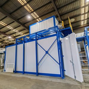 Ligne de peinture en poudre OEM Galin avec rail supérieur, cabine de pulvérisation électrostatique, récupération cyclonique et four de cuisson pour portes et portails métalliques CE - Product Image 1