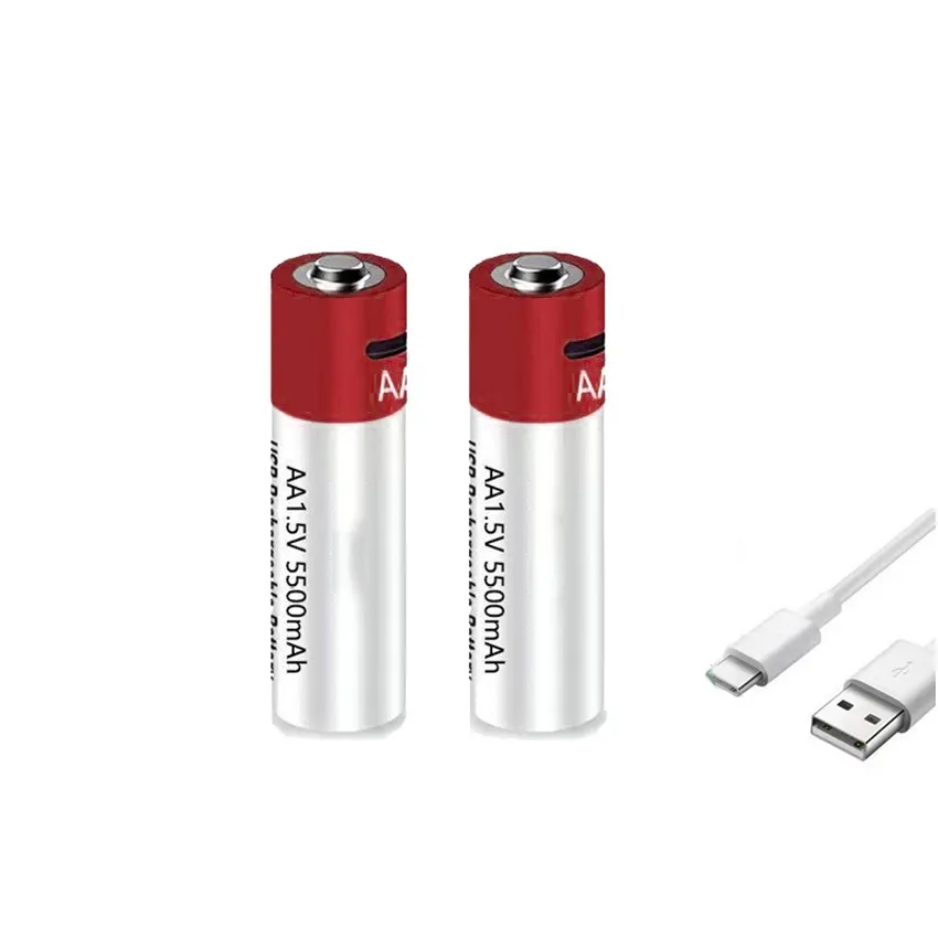 定電圧バッテリーAAUSB充電式リチウムイオンバッテリー1.5V AA5500mah