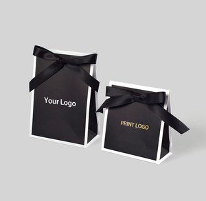CSMD blanco alrededor de la caja de impresión de logotipo personal negro en la caja de regalo personalizar caja de papel de postre de cartón negro para puerta de boda - Product Image 1