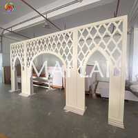 Décoration de mariage style indien gravé blanc toile de fond de scène de mariage pour la décoration d'événement de fête