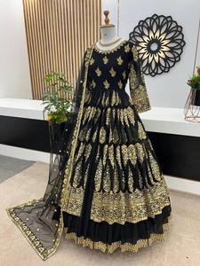 เปิดตัวชุดปาร์ตี้ดีไซเนอร์ใหม่ดูสไตล์แฟนซีชุดพิมพ์ดิจิตอลดูปัตตาด้านล่างชุดคุณภาพระดับพรีเมียมที่สวยงาม - Product Image 3