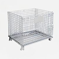 Conteneur en fil d'acier Uni-Silent, cage de sécurité en maille argentée avec roues pour entrepôt et stockage de marchandises et d'équipements SC0806-A2
