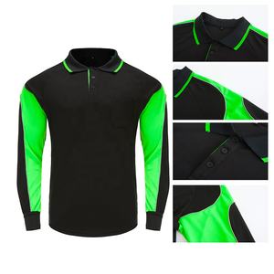 Mens Hi Vis uzun kollu çalışma Polo GÖMLEK özelleştirilmiş hızlı kuru güvenlik inşaat floresan yüksek görünürlük tulum gömlek - Product Image 5