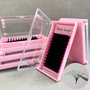 批发个性天鹅绒真丝睫毛延伸蓬松哑光深黑色卷睫毛延伸 - Product Image 1