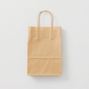 Bolsa de Papel Kraft Reciclado KM, Reutilizable para Compras, para Tiendas de Moda Femenina, Impresa en Amarillo - Product Image 2
