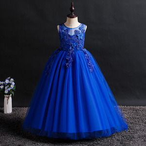 Robe de bal rose pour filles, robe de princesse pour demoiselle d'honneur, robe de fête de mariage avec appliques en dentelle, décolleté en cœur, longue et sans manches - Product Image 3