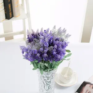 2022 Großhandel mit künstlichen Blumen Lavendel Blumen Hochzeits dekoration künstlichen Lavendel mit Blättern