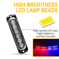 TGZ 6 LED 4-in-1 Rot-Gelb-Blaue LED-Stroboskop-Kühlergrill-Leuchten 12-24V Kühlergrill-Licht 4X6LED LKW-Zusatzlampe Rot-Gelb-Blau