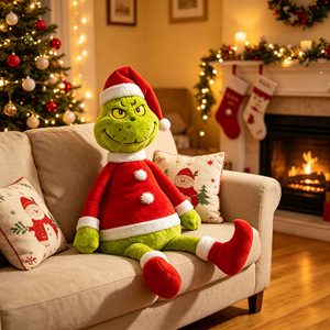 Peluche Grinch <span class=keywords><strong>de</strong></span> Noël faite à la main, monstre vert en peluche douce, jouet <span class=keywords><strong>de</strong></span> Père Noël pour la décoration <span class=keywords><strong>de</strong></span> Noël à la maison, cadeau pour enfants, décorations <span class=keywords><strong>de</strong></span> fête <span class=keywords><strong>de</strong></span> fin d'année - Product Image 3