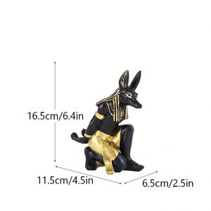 Estatuas de Resina Personalizadas de Dioses Egipcios, Anubis y Diosa Bastet, Figuras Decorativas Pintadas a Mano con Acabado Antiguo para el Hogar - Product Image 6
