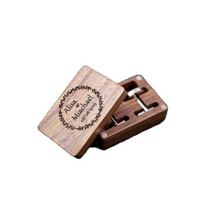 Wooden Jewelry Box Square Engraved Double <b>Ring</b> <b>Storage</b> Wedding Engagement Gift Box - Product Image 3