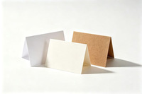 Cartes de vœux vierges épaisses à personnaliser (blanc/kraft) - Idéales pour les fêtes et les cadeaux, personnalisables avec logo