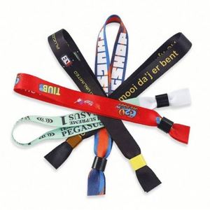 สายรัดข้อมือแบบสไลด์ล็อคสั่งทำพิเศษ ใช้ครั้งเดียว ผลิตจากผ้าโพลีเอสเตอร์ พิมพ์ลายสีแบบซับลิเมชั่น สำหรับงานอีเว้นท์และเทศกาลต่างๆ - Product Image 6