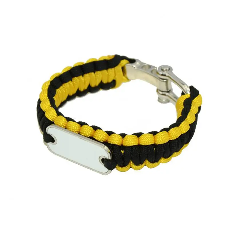 High Quality Cheap Price Customized Design Fashion Heat Press Sublimation Charm Rope Braided Bracelet for Sublimation