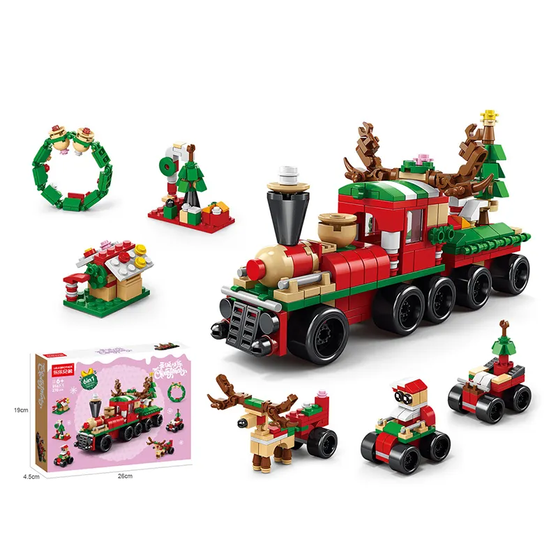 Weihnachts baum dekoration Eisenbahnzug mit Weihnachts mann Classic Toys Track Train Slot Toys Weihnachts-Countdown-Baustein