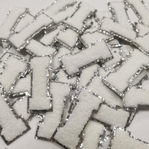 Isı basın transferi şönil yamalar Glitter rozeti mektup ben yama üzerinde demir - Product Image 2