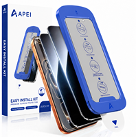 Protection d'écran anti-espion à 28 degrés avec kit d'installation facile, extraction automatique de la poussière, verre trempé anti-espion avec boîte d'alignement de précision