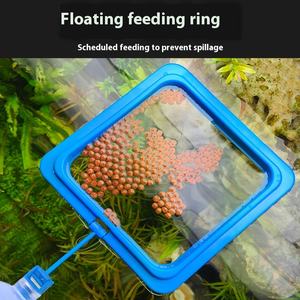 Jeneca 떠 다니는 물고기 먹이 반지 광장 플라스틱 수족관 물고기 음식 포장 가방 거실 공간을위한 흡입 컵 - Product Image 5