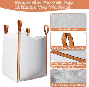 UV Resistant Waterproof Heavy Duty Bulk Bags, Woven Polypropylene Duffle Top Flat Bottom <b>Storage</b> Bags for Industrial and Agricul - Product Image 4