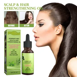 La solución nutritiva de menta para el cabello fortalece el crecimiento del cabello, el cuidado del masaje del cuero cabelludo calma la sequedad y la inquietud
