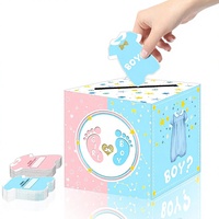 Caja de Votación para Revelación del Sexo del Bebé con 50 Tarjetas de Votación de Cartón de Alta Calidad, Artículos para Fiestas de Revelación del Sexo