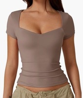 Combinaison courte unie pour femme Chunpin, sexy, décolleté cœur, double doublure en nylon et élasthanne, idéale pour sortir