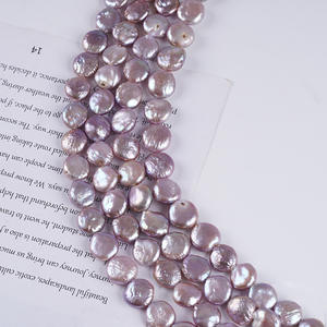 Perlas Barrocas de Agua Dulce de Zhuji, 13-15 mm, Blancas, Tipo Patata, Perlas Sueltas, Color Morado Natural - Product Image 4