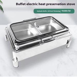 Chauffe-plats électrique en acier inoxydable KUNTAI pour hôtel et restaurant, grande capacité 9L, 440W, pour buffets, réceptions, fêtes, églises - Product Image 4