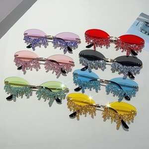 Nuevas Gafas de Sol de Lujo con Montura Metálica Brillante Hechas a Mano, Estilo Clásico sin Montura, Modelo Lágrimas del Diablo - Product Image 6