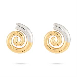 New Spiral <b>Titanium</b> Steel Earrings Women Fashion Creative Personality 18K Gold Stainless Steel <b>Stud</b> Earrings - Product Image 5