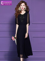 Robe de maternité FMY71275 à manches courtes, col en V, amincissante, longueur mi-cuisse, coupe trapèze, à sequins, séchage rapide, respirante pour femme