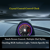YINHI Nouvelle Conception Horloge Intelligente Intégrée en Plastique à Commande Centrale et Contrôlée par Application, Adaptée aux Véhicules Cadillac CT5 2020-2023